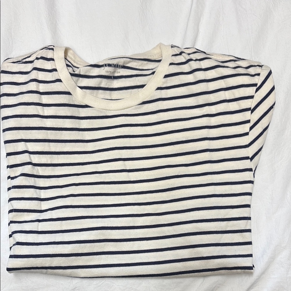 J. Crew Navy and Cream Striped